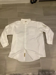 Camicia abito Roundtree Yorke Advance etichetta oro bianca senza ferro grande 19x36 alta - Foto 1 di 15