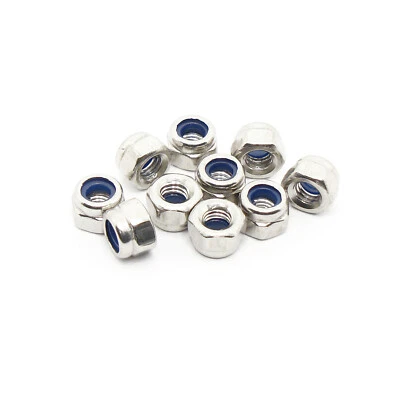 THE RUSTY BOLT SHOP M3 Nylon Inserted Lock Nut, A2 304 18-8, Stainless Steel