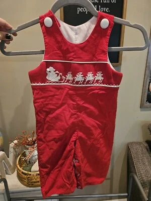 Mameluco Rojo Tres Hermanas Santa Reno Navidad Jersey Talla 12 Meses Foto 1 de 4