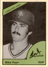 1978 St. Petersburg Cardinals TCMA Mike Pope La Vergne Tennessee TN Card