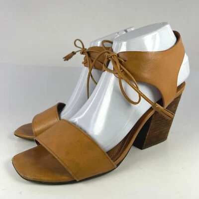 MADEWELL Women's Gabi Tab Leather Tassel Sandals US 8.5 Tie Front Ankle Booties  - Image 1 of 4