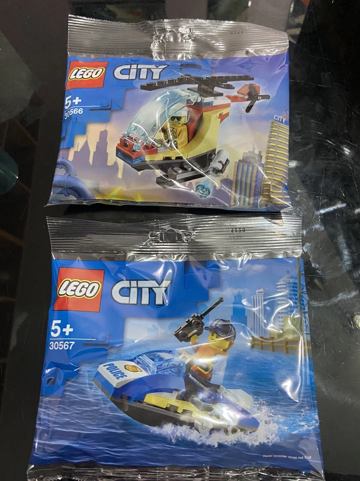 Lego 30566 Fire Helicopter & 30567 Police Water Scooter Brand New 2021 - Image 1 of 1