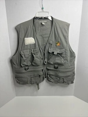 Chaleco de Campo de Pesca Clásico Danielson Gris Bolsillos Cremallera Exterior Para Hombres X-Grande Foto 1 de 4