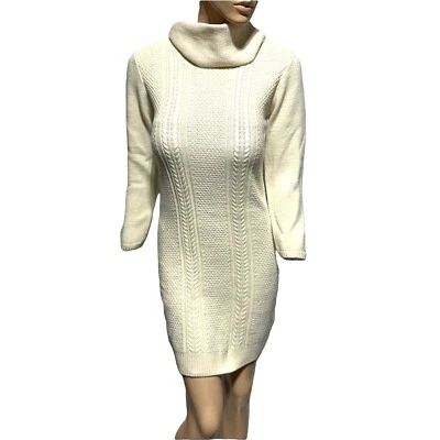 Jack BB Dakota Women's Ivory Cream Cowl Neck Sweater Dress Size S Small - Image 1 of 4