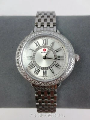 Reloj Michele Serein 12 Pequeño Plata Diamante MWW21E000025 Reacondicionado Nuevo en Caja Foto 1 de 4