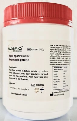 Agar agar en polvo 500 g - Sustituto de gelatina vegetariana de grado alimenticio premium Foto 1 de 4