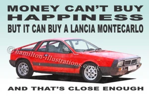 Lancia Beta Montecarlo Magnete Frigorifero. Idea regalo compleanno di Natale - Foto 1 di 1