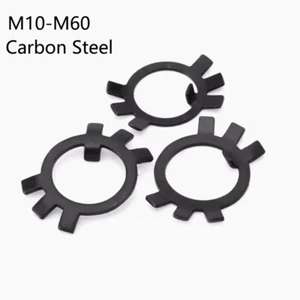 M10-60 Carbon Steel Nut GasketsTongue Washer Six Claw Back Stop Pad GB858 Locked - Picture 1 of 12