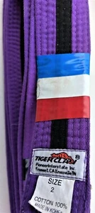 Martial Arts / MMA Belt by TigerClaw- Size: 2 ~ Purple with Black Stripe - Picture 1 of 4