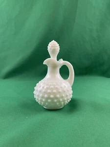 White Hobnail Milk Glass Cruet, 1970s Avon Bottle (Empty) - Picture 1 of 7
