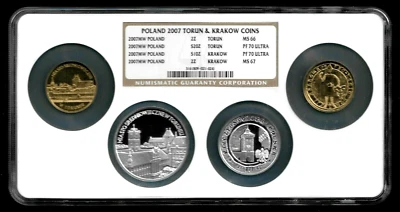 Poland  Set Of Four Coins 2007 MW NGC PF 70 Ultra NGC MS 66 NGC MS 67 - Image 1 of 4
