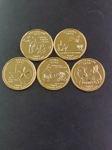 2004 Complete Set Of 24kt. Gold Plated State Quarters - Picture 1 of 1