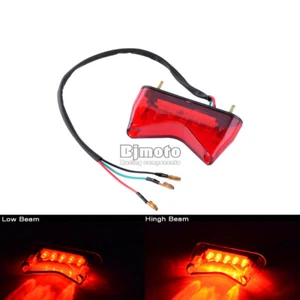 Universal Motorcycle 5 LED Number License Plate Rear Tail Brake Stop Red Light - Foto 1 di 8