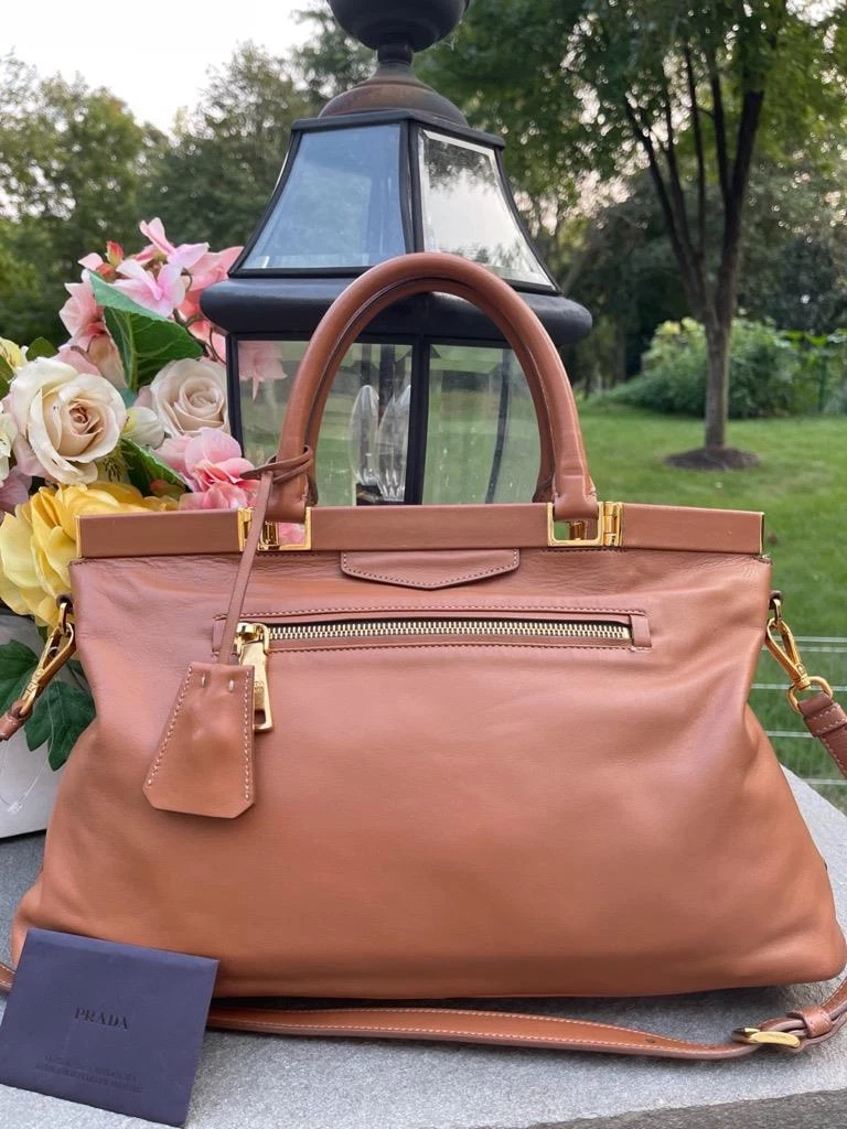 Prada Bn1862 Sughero Soft Calf Leather Frame Handbag/purse (pu1300