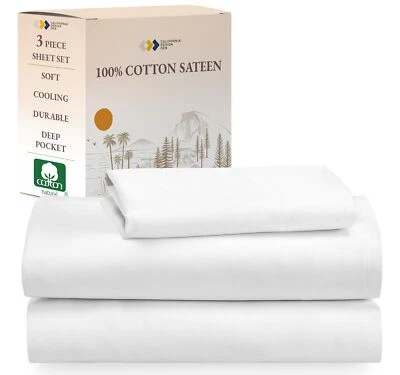 Soft 100% Cotton Sheets Twin-XL Bed Sheet Set with Deep Pockets Extra Long Tw... - Image 1 of 4