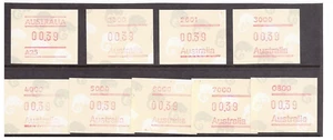 MINT 1988 RINGTAIL POSSUM 39c FRAMA POSTCODE STAMPe SET OF 9 - Bild 1 von 1