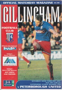 1996/97 GILLINGHAM V PETERBOROUGH UNITED 22-02-1997 DIVISION 2 - Picture 1 of 1