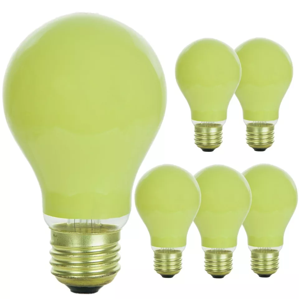 6Pack 40W A19 Light Bulb, Ceramic Yellow Glow, Dimmable, E26, 120V - Image 1 of 2