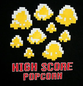 Space Popcorn High Score Video Game Homage Parody Invaders T-Shirt New Sz Med - Bild 1 von 2
