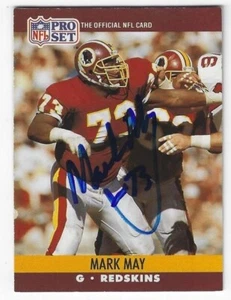 Autographed 1990 Pro Set MARK MAY Washington Redskins card #665 w/ Show Ticket  - Picture 1 of 1