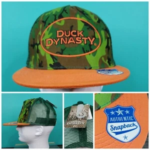 Duck Dynasty Camo Trucker Hat Hunting Snapback Cap - Camouflage / Orange / Green - Picture 1 of 9