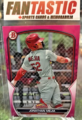 2023 Bowman Fuschia /299 #BP-15 Jonathan Mejia  St. Louis Cardinals - Image 1 of 2