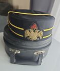 Vintage 32nd Degree Free Mason's Cap Hat- Size: 7 1/2 Beautiful Carry Case