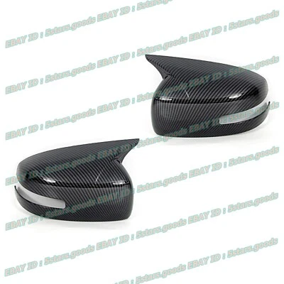 For 15-23 Mitsubishi Mirage / G4 Glossy Carbon Fiber OX Horn Side Mirror Cover - Image 1 of 4
