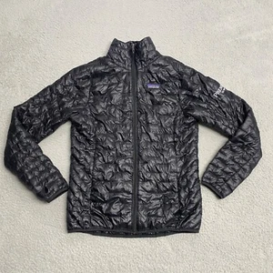 Patagonia Puffer Jacket Womens Medium Black Micro Puff *COMPANY LOGO* - Picture 1 of 10