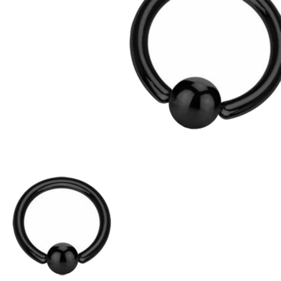 BCR Klemmring Schwarz Titan viele Größen Ø 6 - 12 mm Brust Intim Lippe Ohr Nase - Bild 1 von 1