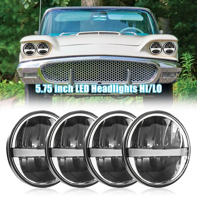 4PC 5.75" 5-3/4'' Round LED Headlights For Ford Thunderbird Ranchero Galaxie 500 - Imagem 1 de 4