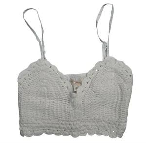 Crochet Lace Bralette Top With Adjustable Spaghetti Straps - S - Picture 1 of 3