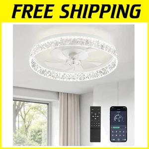 Modern 22" Ceiling Fan with Lights & Remote - White - Picture 1 of 9
