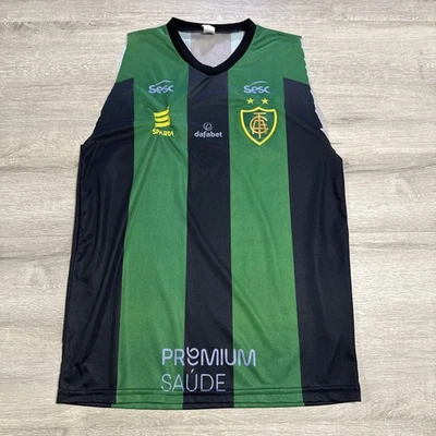 Футболка мужская América Mineiro зеленая черная средняя футболка без рукавов - Изображение 1 из 2