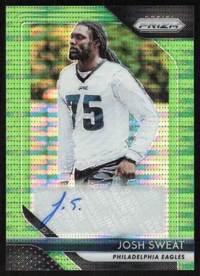 2018 Panini Prizm Rookie Auto Neon Green Pulsar Josh Sweat Philadelphia Eagles - Image 1 of 2