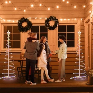 Aplus 6 Fuß LED Spirale Baum Licht Außen Weihnachtsdeko Batterie Mehrfarbig 5er Pack - Bild 1 von 8