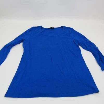 Jones New York Shirt Womens Large Blue Long Sleeve Crewneck Lightweight Cotton - Image 1 of 4