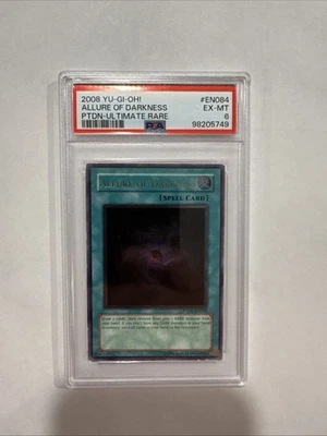 2008 YU-GI-OH! ALLURE OF DARKNESS PTDN-EN084 ULTIMATE RARE PSA 6! - Image 1 of 2