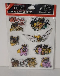 TABLERO DE DIBUJO VINTAGE ROTJ STAR WARS EWOKS 3 D ANIK UP PEGATINAS SELLADAS - Imagen 1 de 2