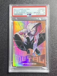 2017 Marvel Fleer Ultra Spider-Man Metal 🔥 Ghost Spider-Gwen PMG BRONZE PSA 8 - Picture 1 of 2