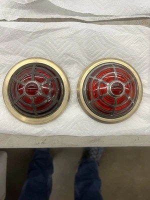 1936 Chrysler Airflow Tail Lights With Custom Bezels (refer to pics) - Image 1 of 4