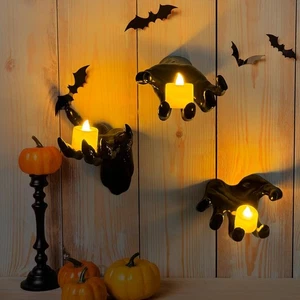 Halloween Decorations Pack of 3 Wall Mounted Creepy Reaching Hands with Lighted - Picture 1 of 9