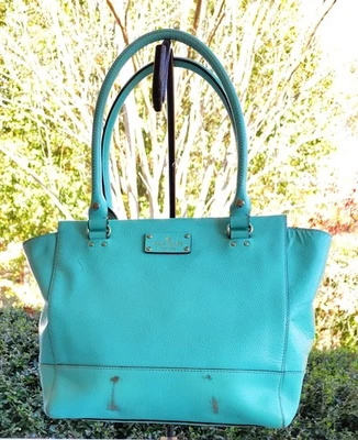 Kate Spade LARGE WKRU3842 Aqua Blue Wellesy Camryn Street  Tote/Satchel Bag - Image 1 of 4