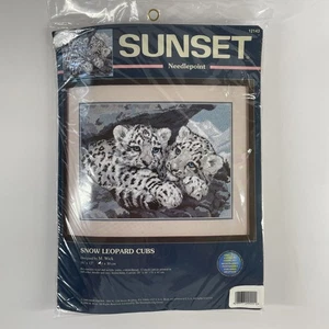 Dimensions Needlepoint Kit 12143 SNOW LEOPARD CUBS 16"x12” ~ Sealed - Picture 1 of 5