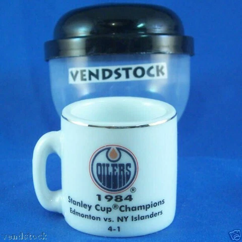 1984 EDMONTON OILERS CERAMIC MINI MUG NHL 1.25" TALL STANLEY CUP CHAMPIONS Cover