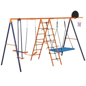 A Frame Metal Swing Set Galvanized Safe and Durable Rust Resistant For Backyard - Picture 1 of 9
