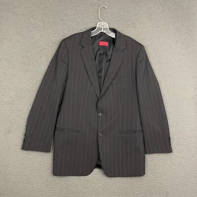 Blazer HUGO BOSS Para Hombres 42R Gris Rayas Mezcla Lana Dos Botones Abrigo Deportivo Carrera Foto 1 de 4