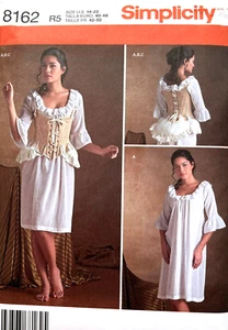 Ropa interior Simplicity Pattern 8162 siglo XVIII Tallas: 14, 16, 18, 20, 22 - Imagen 1 de 2