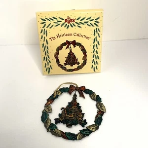 Russ Berrie Heirloom Collection Metal Wreath- Christmas Tree- Christmas Ornament - Picture 1 of 5