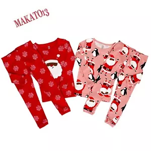 Carter’s Toddler Girl 3T Santa Holiday Camiseta Pantalones Pijama 4 Piezas - Imagen 1 de 5